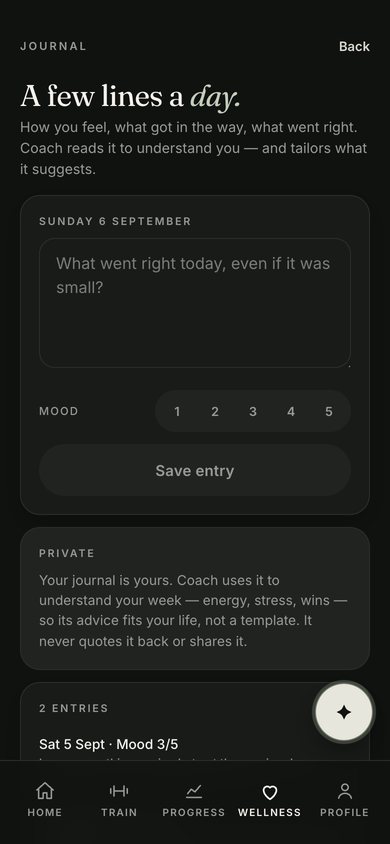 Journal screen