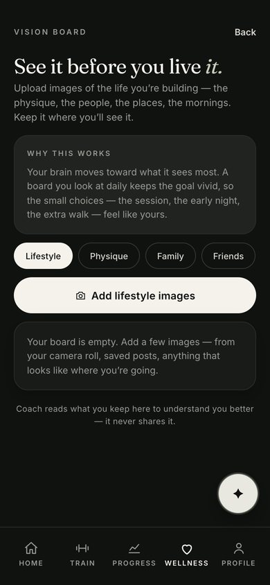 Vision board screen